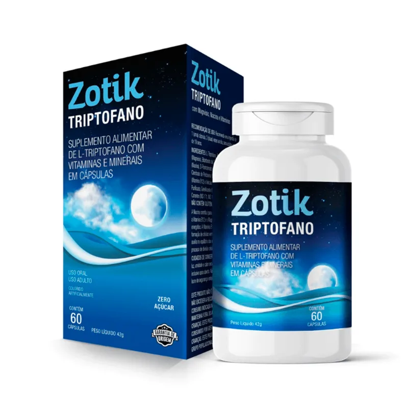 Suplemento Alimentar Zotik Triptofano 60 Cápsulas