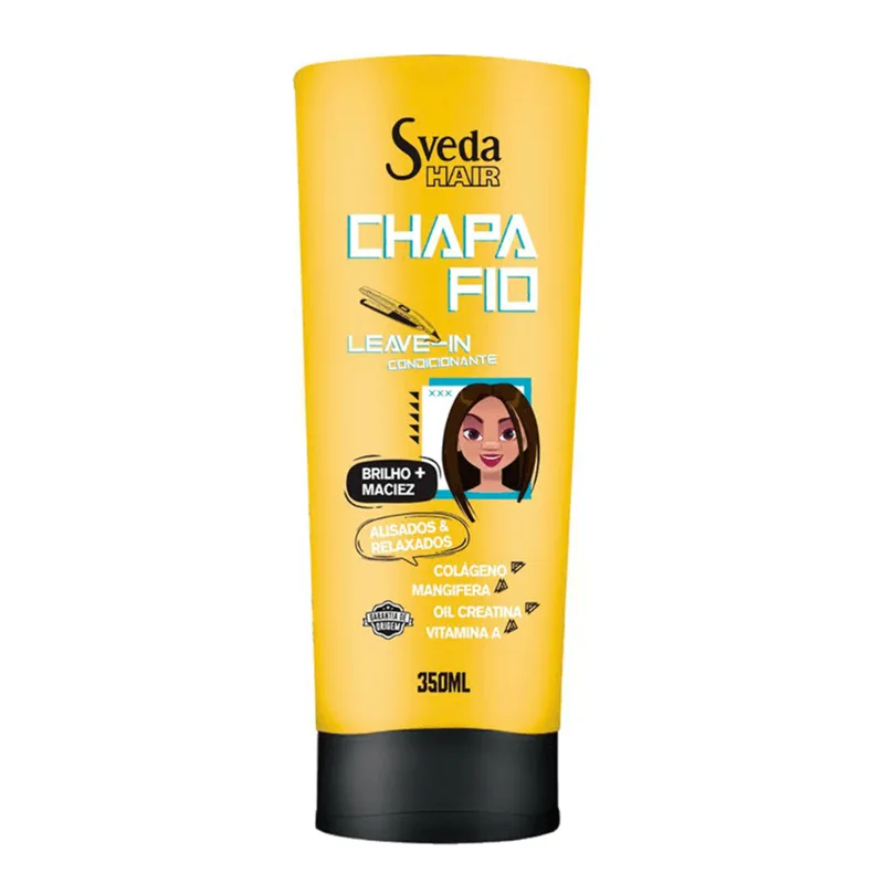 Leave-in Condicionante Sveda Hair Chapa Fio Cabelos Alisados e Relaxados Colágeno e Vitamina A 350ml