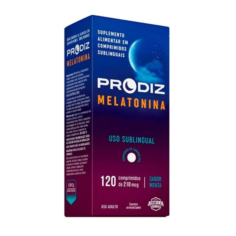 Melatonina 210Mcg Com 120 Comprimidos Sabor Menta Prodiz