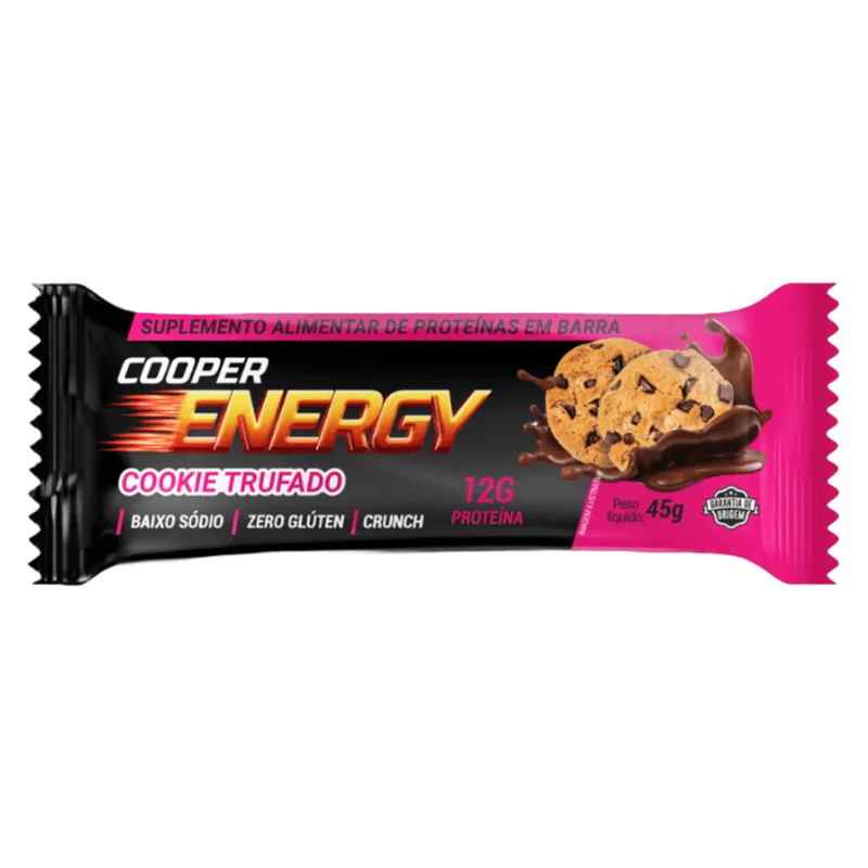 Barra de Proteína Cooper Energy Sabor Cookie Trufado 45g