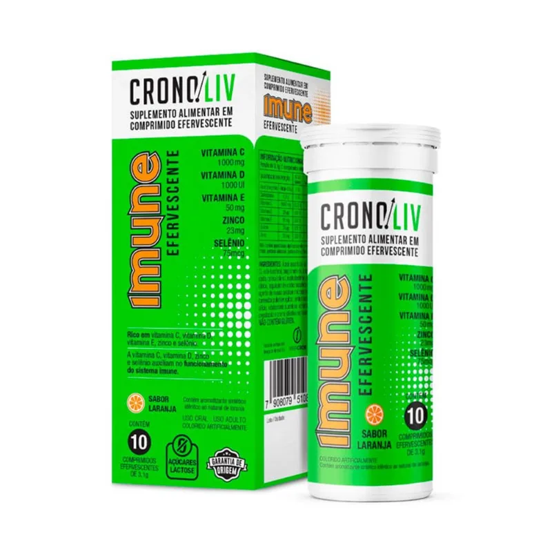 Suplemento Alimentar Cronoliv Imune Sabor Laranja 10 Comprimidos Efervescentes