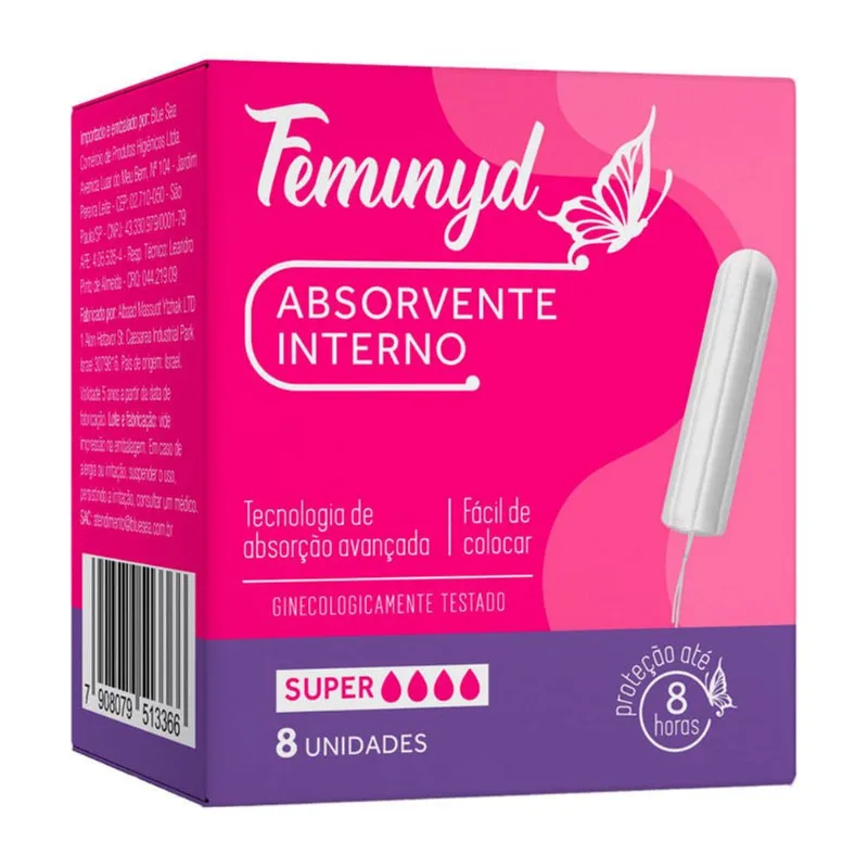 Absorvente Interno Feminyd Super 8 Unidades