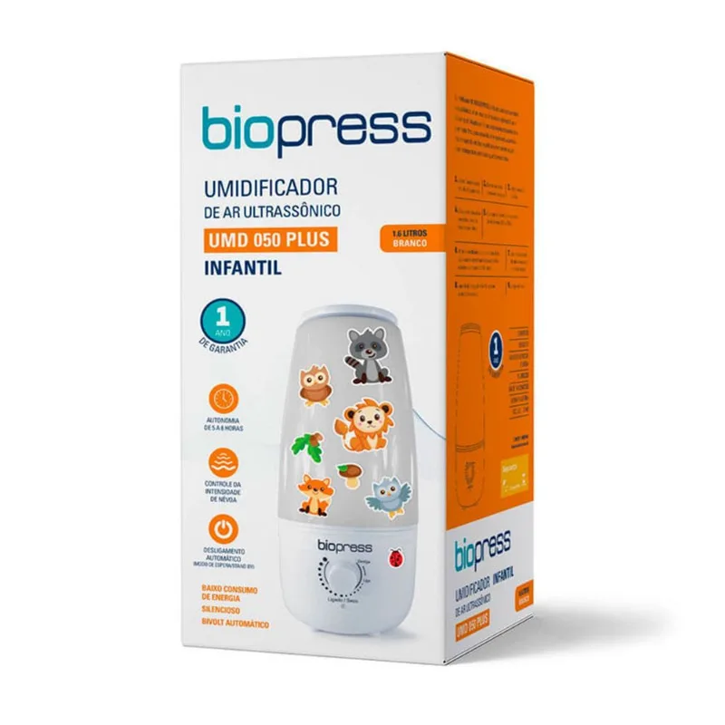 Umidificador de Ar Ultrassônico Biopress UMD 050 Plus Infantil 1,6L