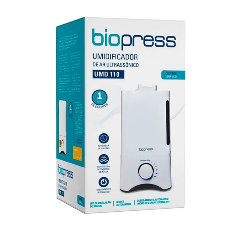 Umidificador de Ar Ultrassônico Biopress UMD 110 3L