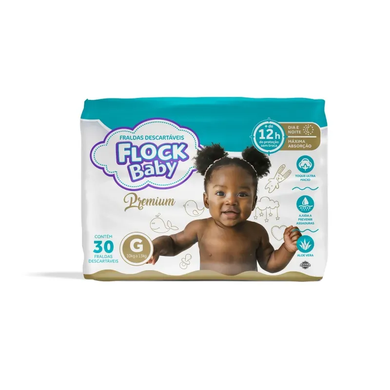 Fralda Descartável Flock Baby Premium G 30 Unidades