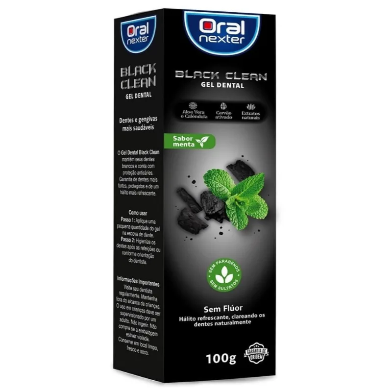 Gel Dental Oral Nexter Black Clean Sem Flúor 100g