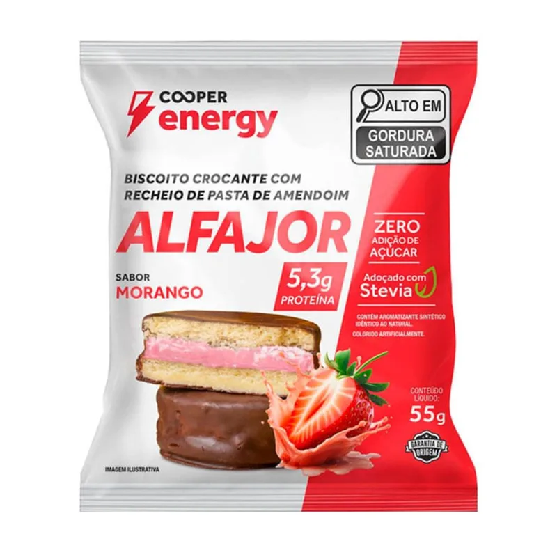 Alfajor Cooper Energy Sabor Morango 55g