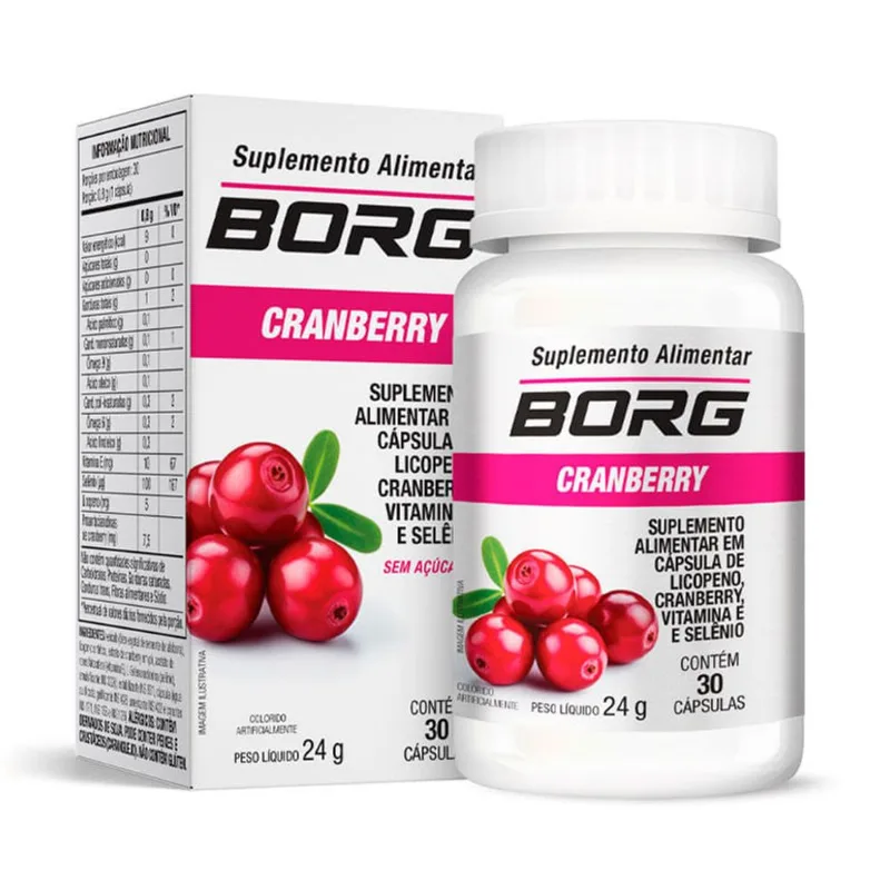 Suplemento Alimentar Borg Cranberry 30 Cápsulas