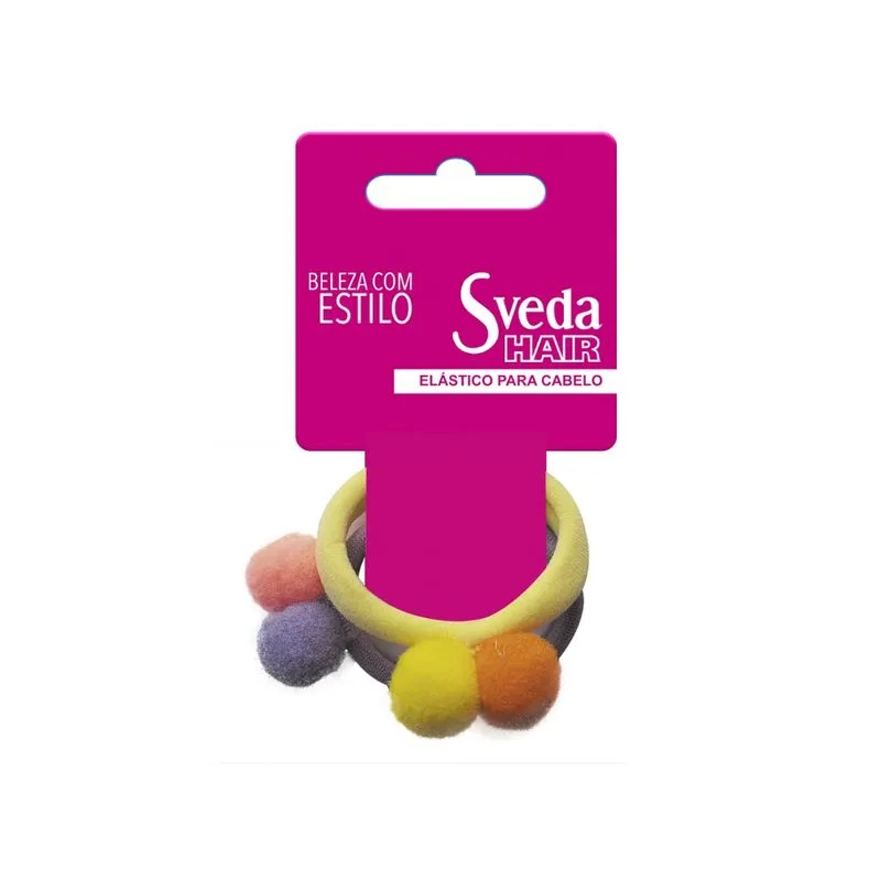 Xuxinha de Cabelo Sveda Hair Pom Pom Pequeno 2 Unidades