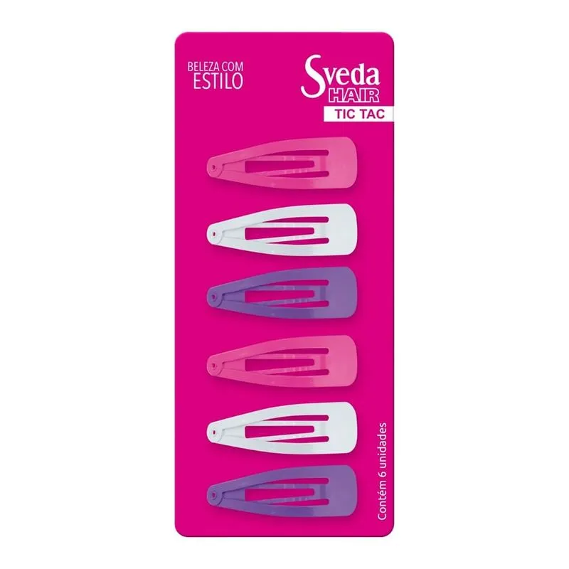 Tic Tac Sveda Hair Sortido Tamanho Médio 6 Unidades