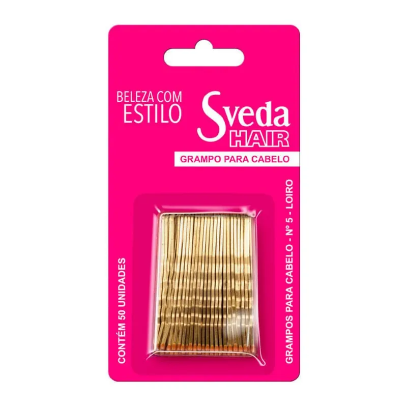 Grampo Para Cabelo Sveda Hair Nº 5 Loiro 50 Unidades