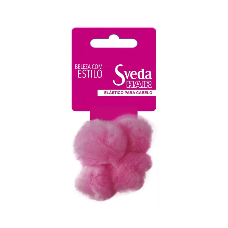 Elástico Para Cabelo Sveda Hair Pom Pom Pequeno 2 Unidades