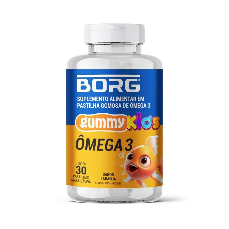 Borg Gummy Kids Ômega 3 Laranja 30 Pastilhas Mastigáveis