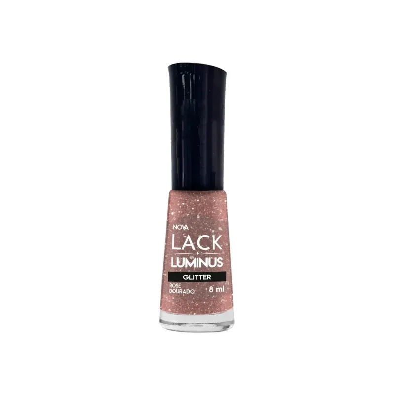 Esmalte Lack Luminus Glitter Rose Dourado 8ml