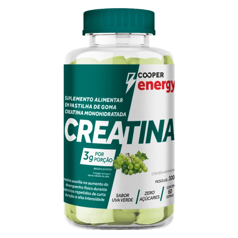 Suplemento Alimentar Creatina Cooper Energy Sabor Uva Verde 60 Gomas