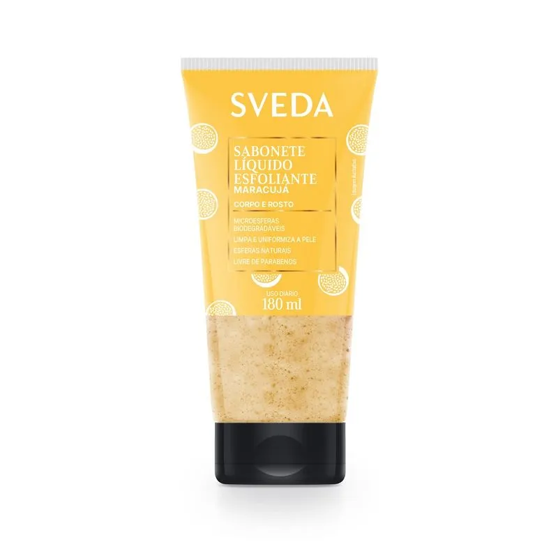 Sabonete Líquido Esfoliante Sveda Maracujá 180ml