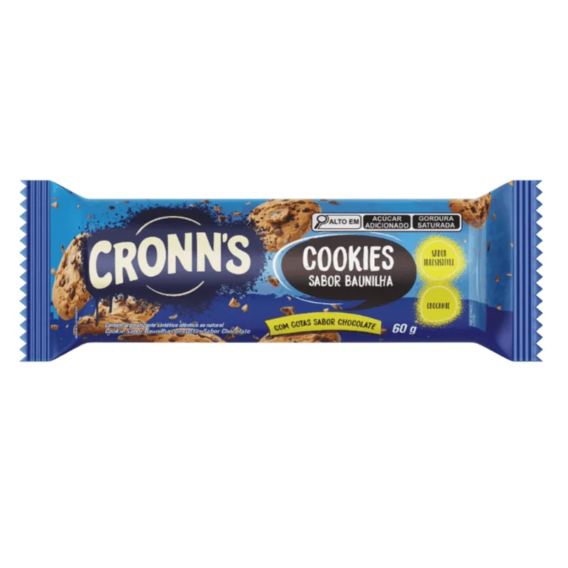 Biscoito Cookies Cronn's Sabor Baunilha 60g