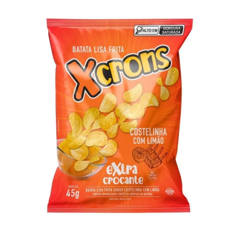Batata Chips Xcrons Costelinha com Limão 45g