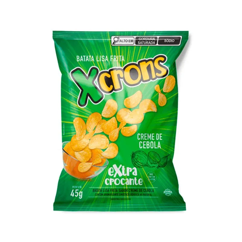 Chips Xcrons Creme de Cebola Extra Crocante 45g
