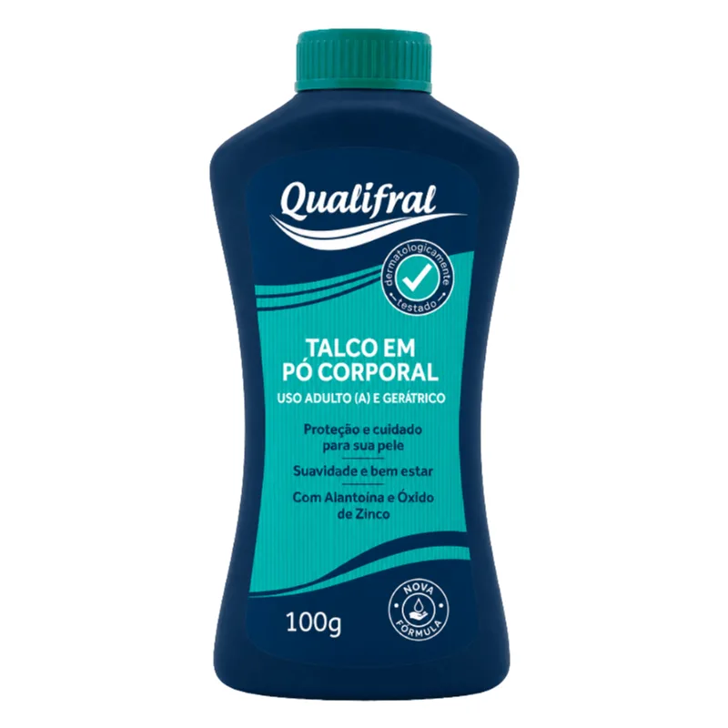 Talco Corporal em Pó Qualifral Adulto e Geriátrico 100g