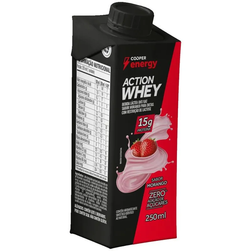 Bebida Whey Action Cooper Energy Morango 250ml