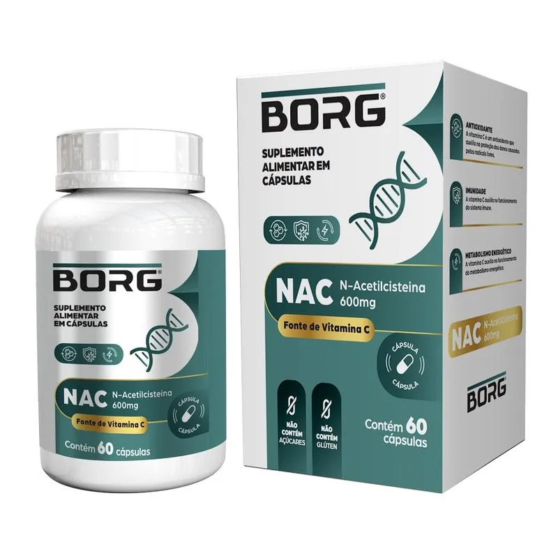 Borg Nac N-Acetilcisteina 600mg 60 Capsula