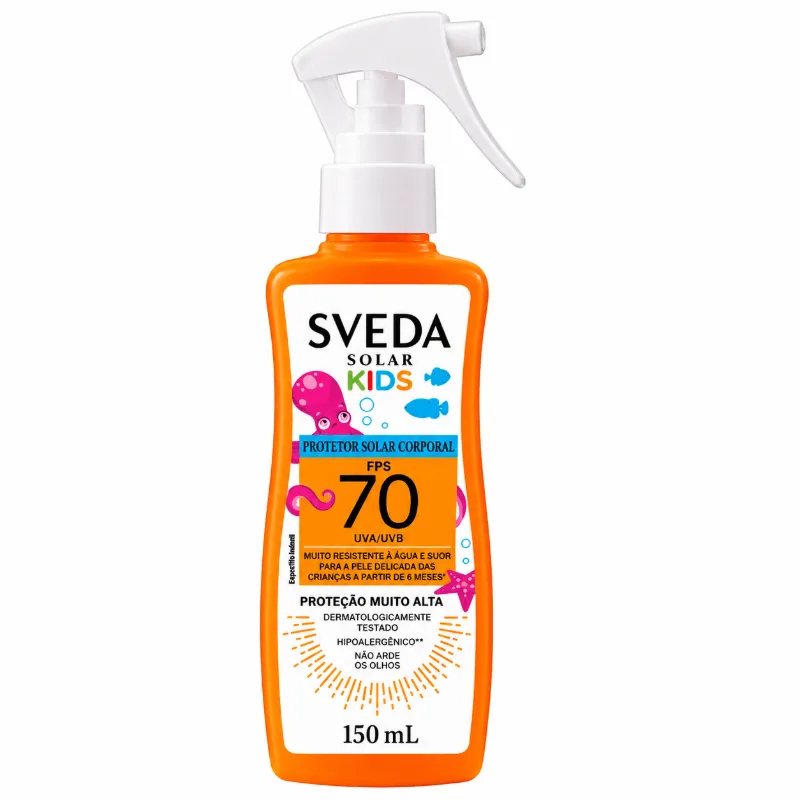 Protetor Solar Corporal Spray Sveda Kids FPS70 150ml