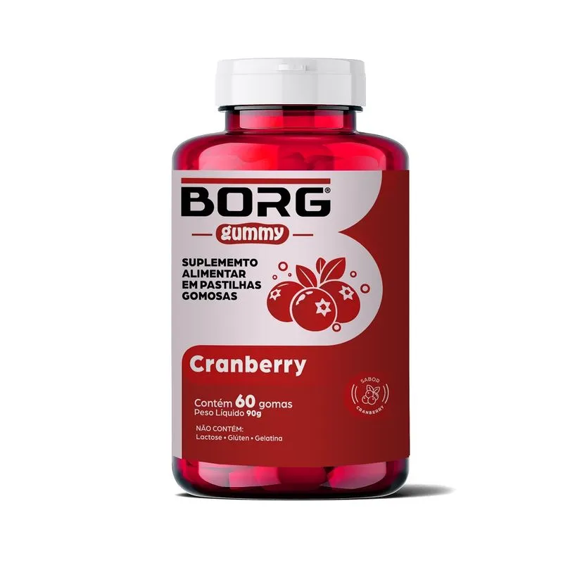 Suplemento Alimentar Borg Gummy Sabor Cranberry 60 Gomas