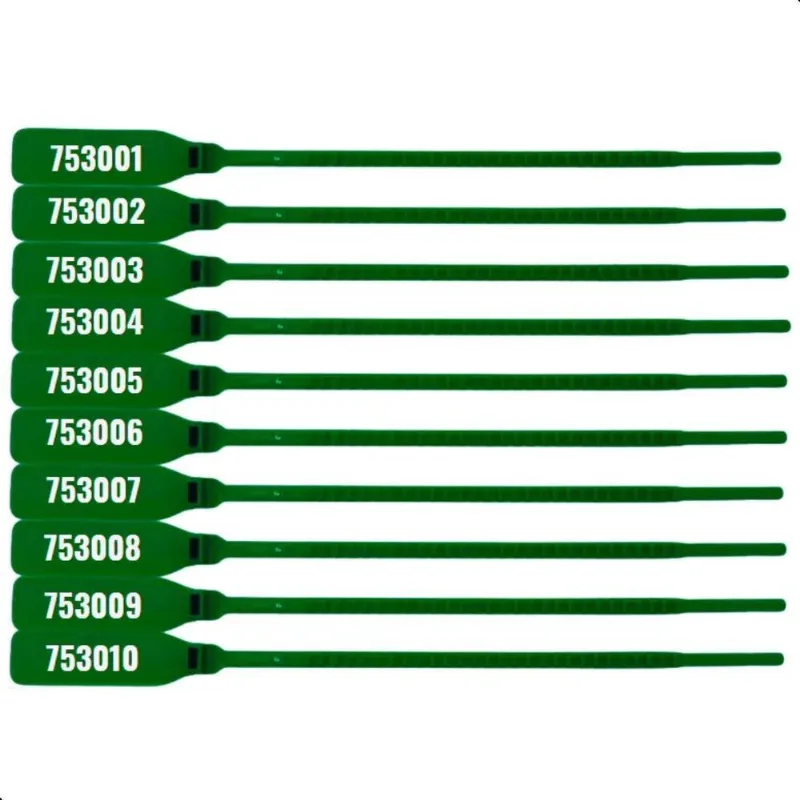 100 Lacre Para Malote Numerado 23 Cm Verde Segurança Viagem
