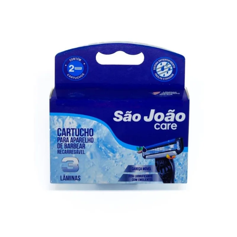 Kit São João Aparelho de Barbear 3 Lâminas Carga 2 Unidades CARGA SAO JOAO CARE PERFORM3 MEN 2UN