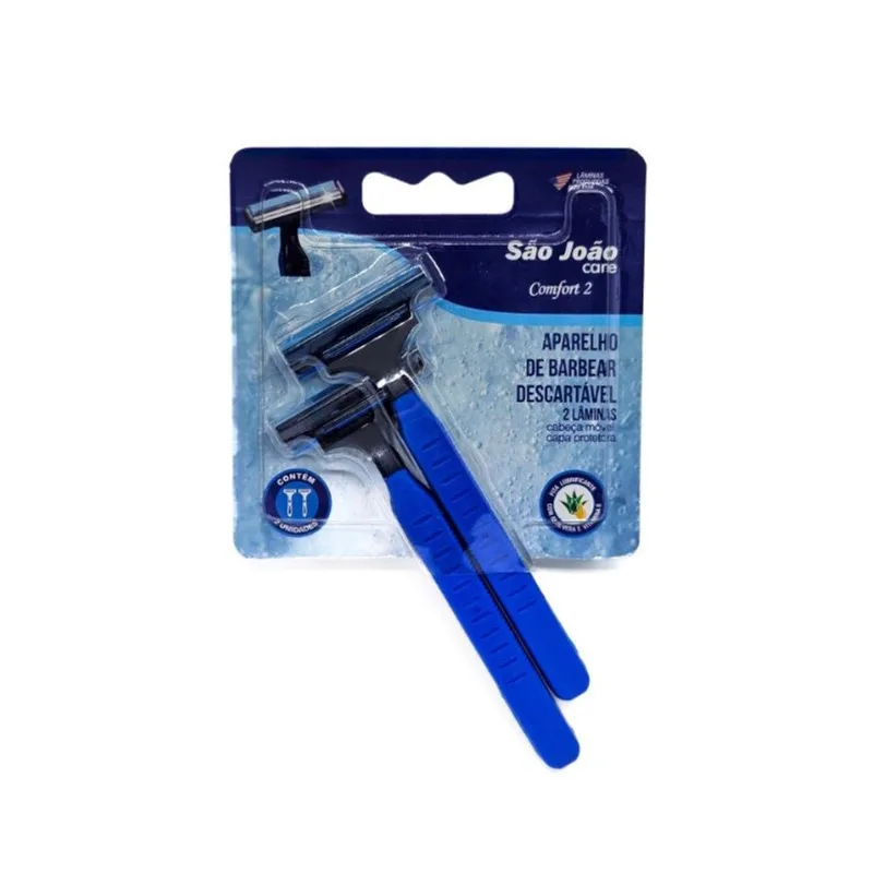 Aparelho Barbear São João com 2 Unidades 2 Lâminas APAR BARB SAO JOAO CARE CONFORT2 MEN 2UN
