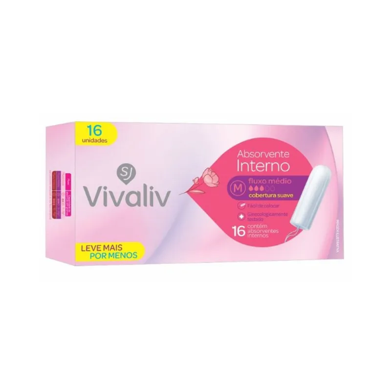 Absorvente Interno Vivaliv Médio 16 Unidades ABS VIVALIV INTERNO MEDIO 16UN