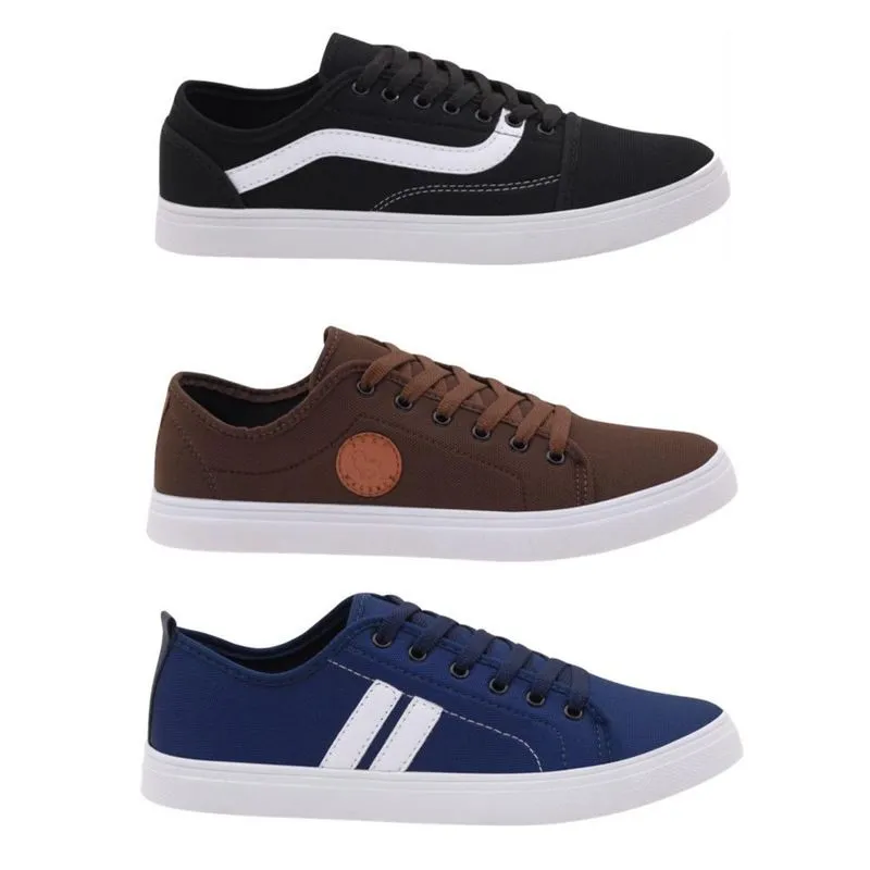 Kit 3 Tenis Polo Malbeck Casual Masculino Klool, Lion e Stripe