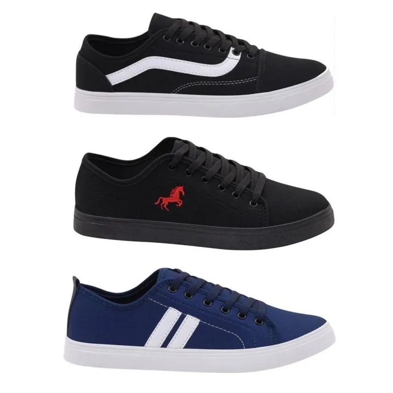 Kit 3 Tenis Polo Malbeck Casual Masculino Klool, Equestrian e Stripe
