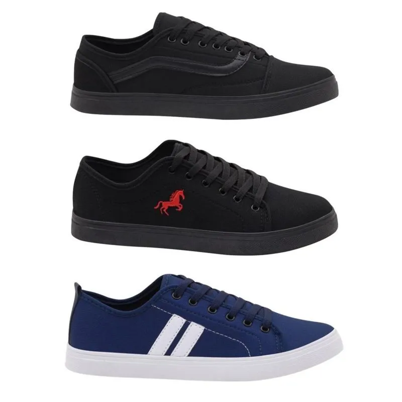 Kit 3 Tenis Polo Malbeck Casual Masculino Klool BB, Equestrian e Stripe