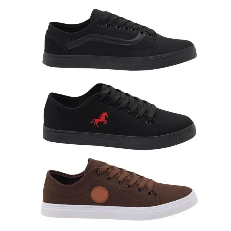 Kit 3 Tenis Polo Malbeck Casual Masculino Klool BB, Equestrian e Lion