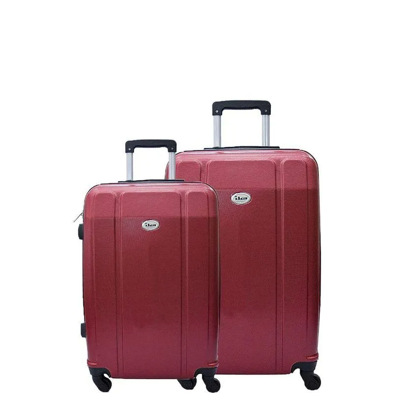 Conjunto de Mala de Viagem Abs Ika Continental Cadeado Rodas Giro 360 2 Peças - Vermelha, P/m