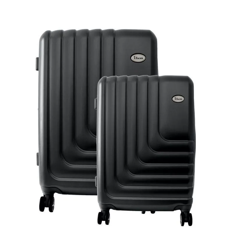 Conjunto de Malas de Viagem Abs Expansível Ika Flex Cadeado Tsa Rodas Duplas 2pcs - Preta, P/m