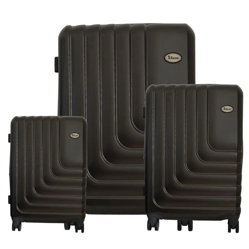 Conjunto de Malas de Viagem Abs Expansível Ika Flex Cadeado Tsa Rodas Duplas 3pcs - Grafite, P/m/g