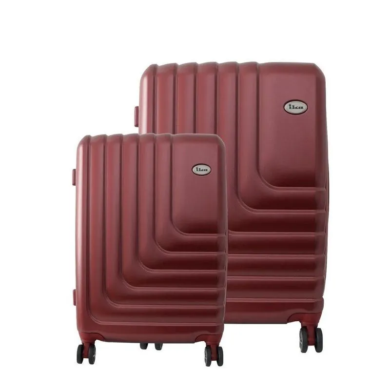 Conjunto De Malas Abs Para Viagem Expansível Ika Flex Cadeado Tsa Rodas Duplas 2pcs - Vermelha, P/m