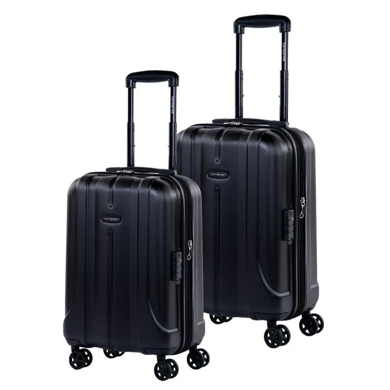 Conjunto De Malas De Viagem Expansível Em Abs Samsonite Fiero Cadeado Tsa 2 Peças Preta P/m