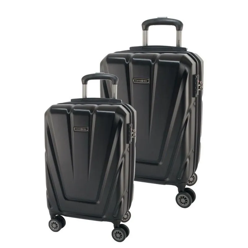 Conjunto De Malas De Viagem Expansível Em Policarbonato Samsonite Vegas Cadeado Tsa 2 Peças P/m - Preta