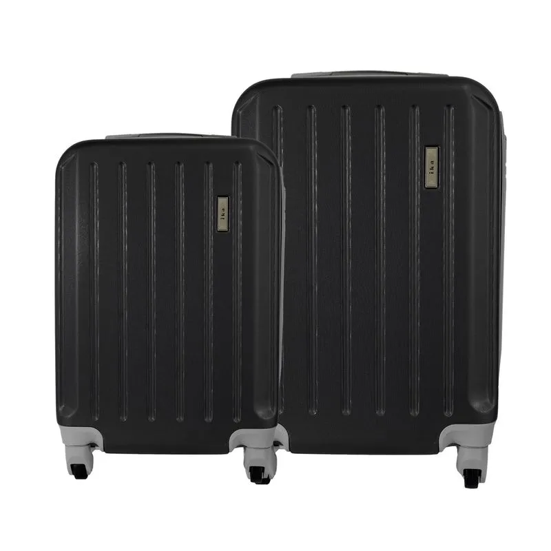 Conjunto De Malas De Viagem Em Abs Ika Scorpion Cadeado Integrado 2pcs P/m Preta
