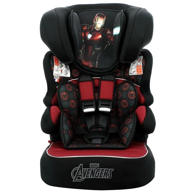 Cadeira Para Auto Marvel Homem De Ferro Beline Luxe 9 À 36kg Preta E Vermelha