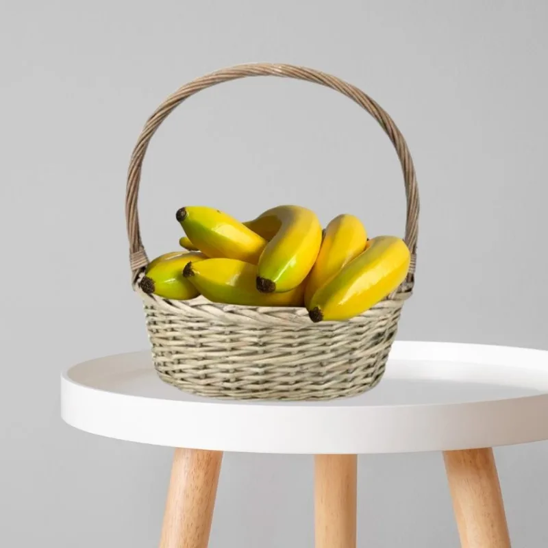 Kit Com 5 Bananas Cenográficas Tamanho Real (20cm) Para Composições Decorativas Em Diversos Espaços