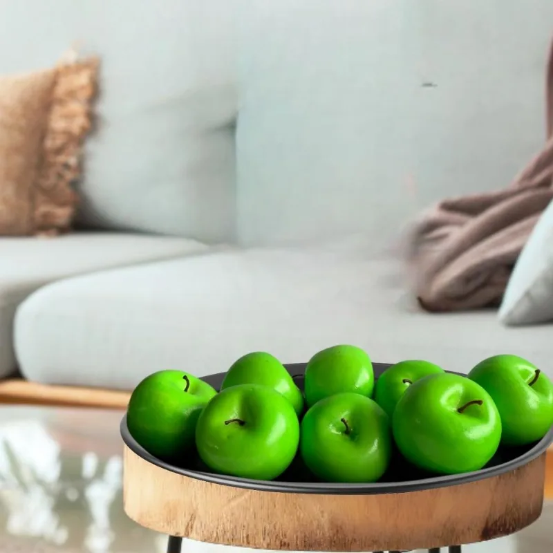 10 Maçãs Verdes Decorativas Realistas – Frutas Cenográficas Para Festa, Espaço Zen Ou Estúdio Fotográfico