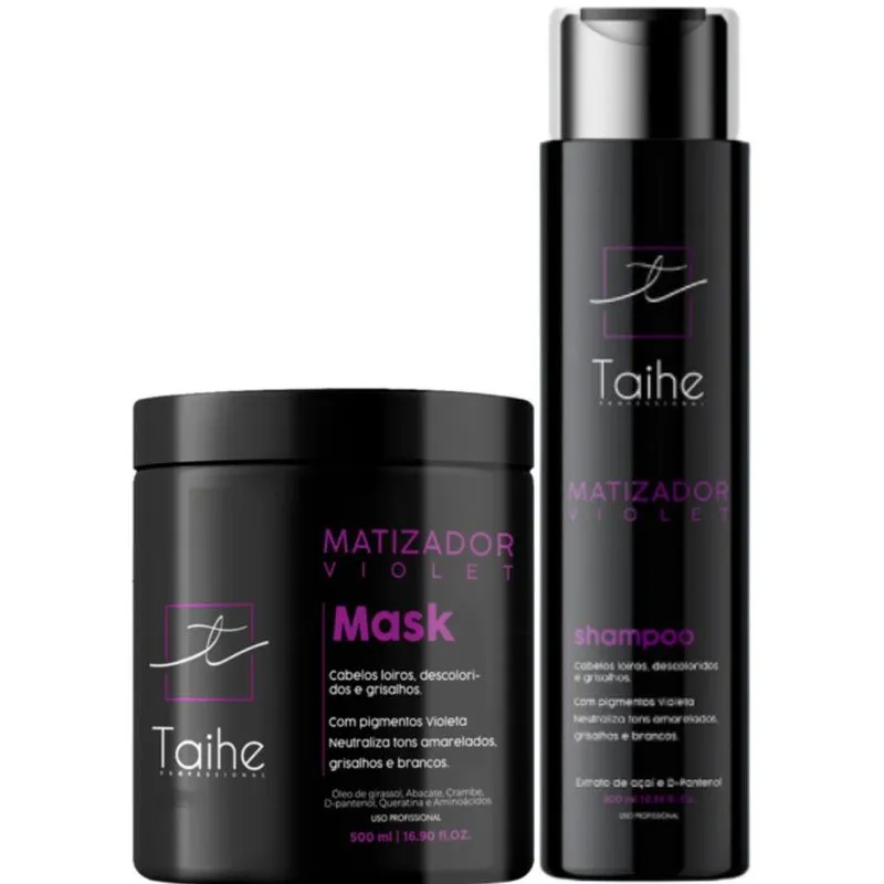 Matizador Violet Taihe Professional Shampoo E Máscara