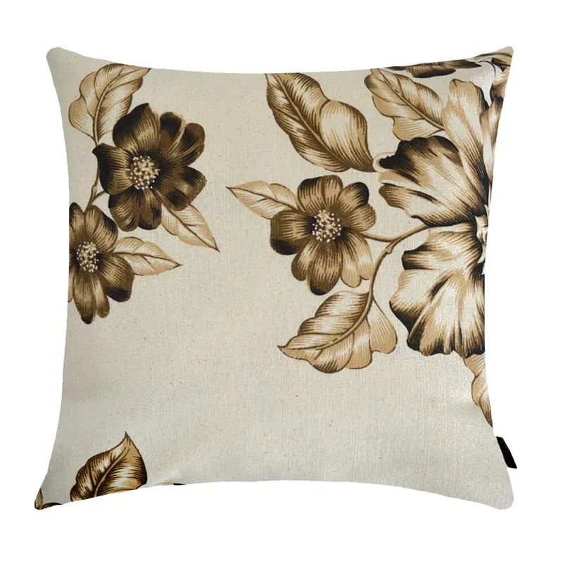 Capa de Almofada Firenze Floral 40x40cm Bege