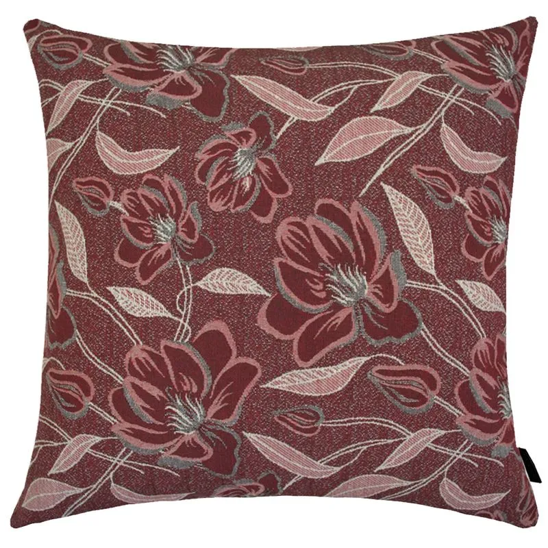 Capa de Almofada Jacquard Flores 40x40cm Lacre