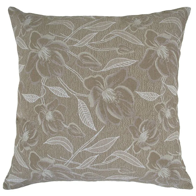 Almofada Jacquard Flores 40x40cm Bege